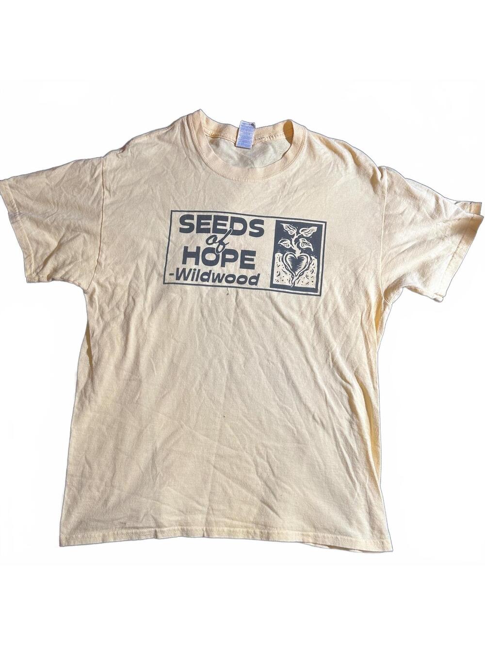 Seeds of Wildwood Large Gildan Yellow Tee Shirt